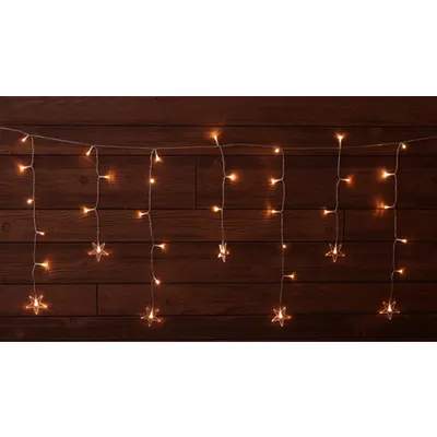 Lumina decorativa de Craciun pt. geam, stea, fara baterii Timer 6+18h, 40LED, 3000K, 3xAA