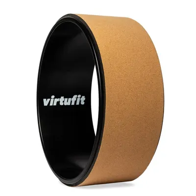 Roata Yoga Virtufit Premium, Strat Esterior de Pluta - Cork Yoga Wheel - 33 Cm