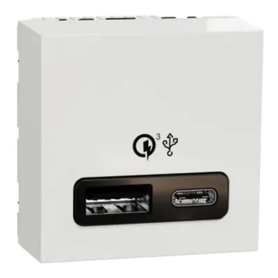Noua Unica, Incarcator rapid USB dublu A+C 18W, alb
