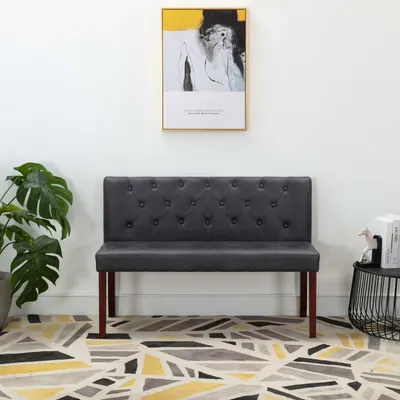 vidaXL Bancă, gri, 120 cm, velur ecologic