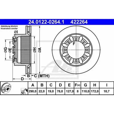 Disc frana ATE 24.0122-0264.1