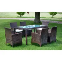 Gossi set mobilier de exterior cu perne, 7 piese, maro, poliratan