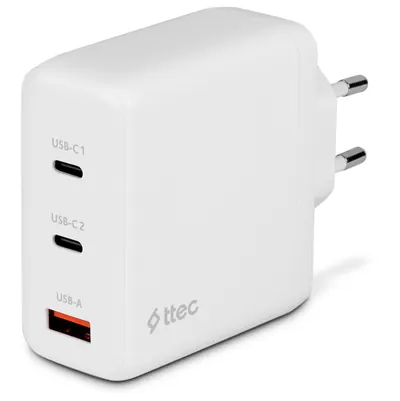 Încărcător ttec - SmartCharger Trio 2SCG04B, 120W, GAN, alb