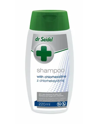 DR SEIDEL șampon cu clorhexidină câini infecții bacteriene și fungice 220 ml