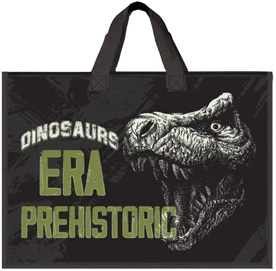 Geantă pentru bloc de desen S. Cool - Dinosaurs, cu fermoar