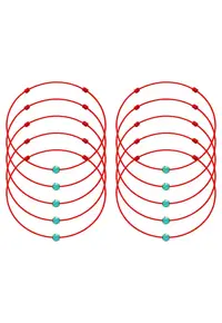 Set 10 Martisoare cu Cristal Preciosa Blue Zircon - 4 mm - Snur Rosu