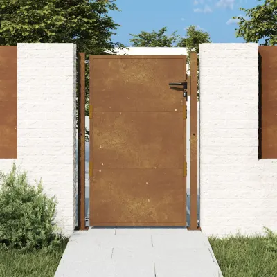 vidaXL Poartă de grădină 100x125 cm, oțel Corten