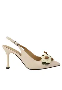Pantofi eleganti - dama - K7009 alb - piele naturala - cu toc