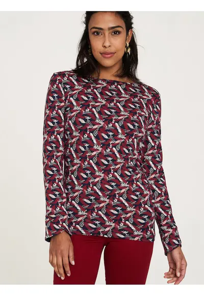 Bluza imprimata cu decupaj pe spate
