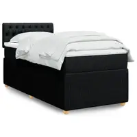 Gossi pat box spring cu saltea, negru, 90x190 cm, textil