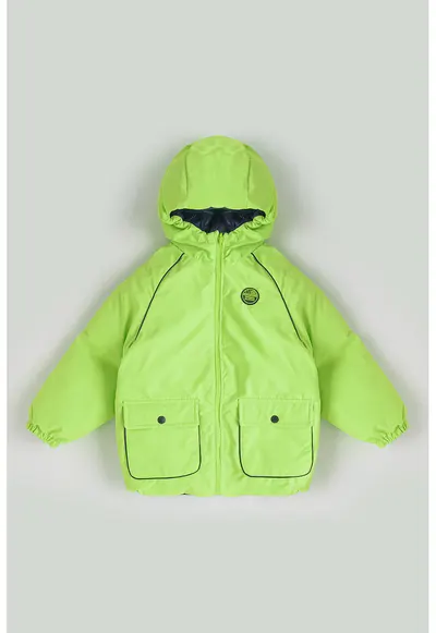 Geaca reversibila cu buzunare laterale - Verde lime