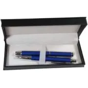 Set cadou stilou + pix Cresco Winner 880022 W-07, corp metalic albastru clips argintiu