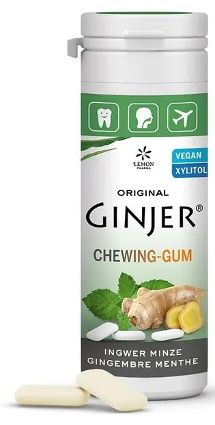 Gume de mestecat cu ghimbir și mentă, 20 bucăți, Lemon Pharma
