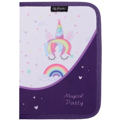 Penar echipat, 26 piese, 1 extensie, 13.5x19.5x3.5cm, Unicorns, Herlitz