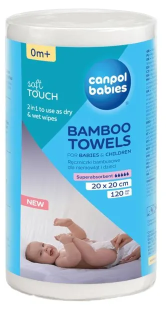 Șervețele din bambus Canpol - 120 bucăți, 20 x 20 cm