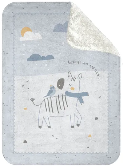 Pătură pentru copii Sherpa KikkaBoo - Stripy Friends, 110 x 140 cm