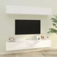 Gossi dulapuri tv de perete, 4 buc, alb, 100x30x30 cm