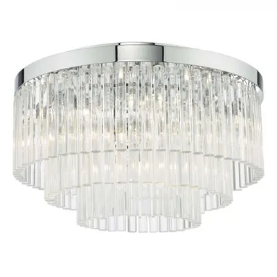 Lampa tavan Logan 5 Light Flush Polished Chrome Glass