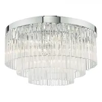 Lampa tavan Logan 5 Light Flush Polished Chrome Glass