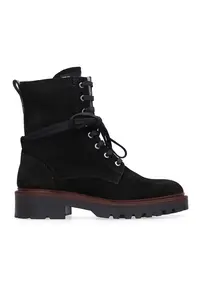 Ghete demi-wedge de piele intoara - Negru