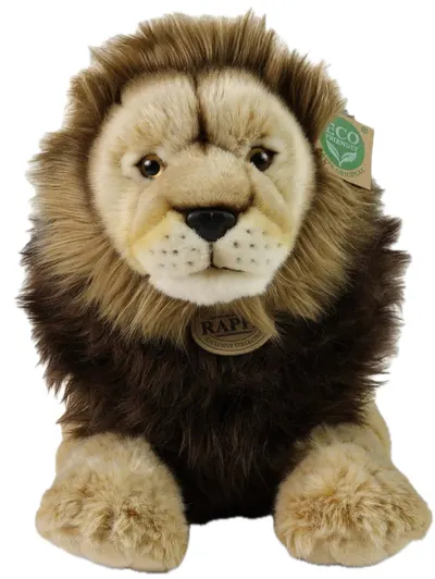 Jucărie de pluș Rappa Eco Friends - Leu mare de pluș, culcat, 44 cm