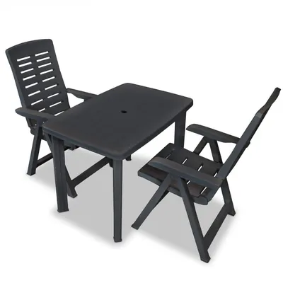 Gossi set mobilier bistro, 3 piese, antracit, plastic