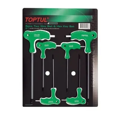 Set 6 chei imbus maner T , Toptul 2-5mm