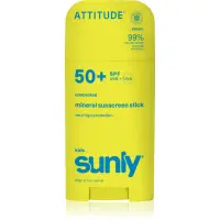 Attitude Sunly Kids Mineral Sunscreen Stick SPF 50+ crema de fata cu minerale pentru protectie stick pentru copii 60 g
