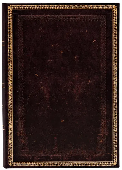 Caiet de notițe Paperblanks Old Leather - negru marocan, 13 x 18 cm, 72 de foi