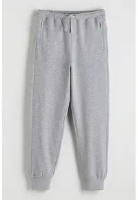 Pantaloni de trening din amestec de bumbac cu buzunare laterale - Gri deschis