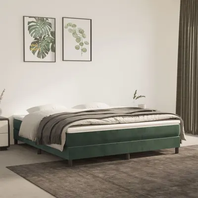 Gossi cadru de pat box spring, verde inchis, 180x200 cm, catifea