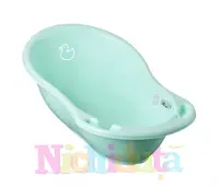 Set cadita 102 cm cu senzor de temperatura si suport anatomic Duck Mint