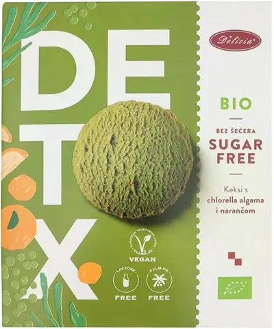 Fursecuri organice cu chlorella și coajă de portocală, 125 g, Delicia