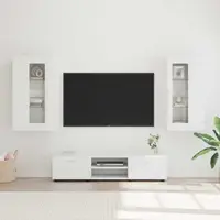 vidaXL Set comodă TV FLORIN 3 buc. Alb Lemn prelucrat