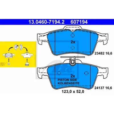 Set placute frana, frana disc ATE 13.0460-7194.2