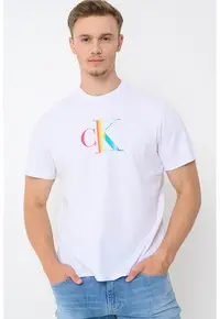 Tricou de bumbac cu imprimeu logo - Alb optic