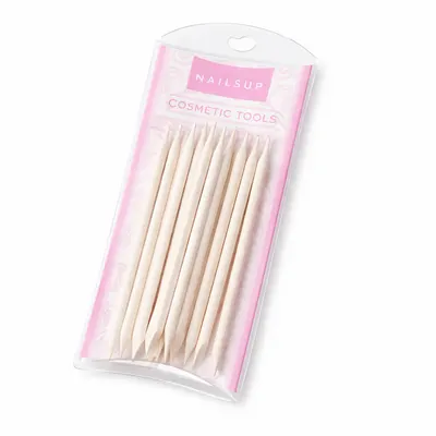 Set NAILSUP Bețișoare din Lemn de Portocal pentru Cuticule, 12 buc