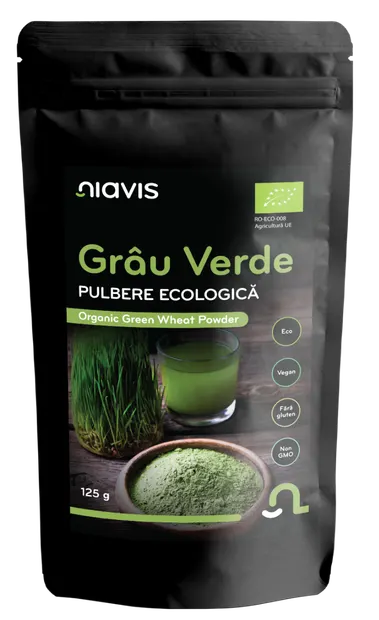 Iarba de grau Pulbere ecologica, 125g, Niavis