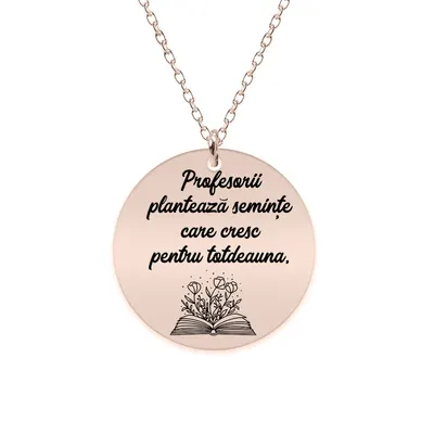 Growing - Colier personalizat pentru profesori din argint 925 placat cu aur roz