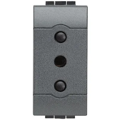 Priza 2P+T 10A Bticino Living Light L4113, antracit