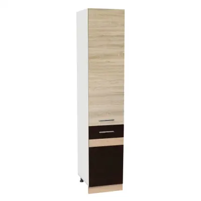 Soldat 40 YANA, 2 usi, corp alb, fronturi sonoma inchis + sonoma deschis, 40x60x200 cm