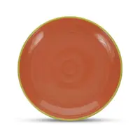 Farfurie verde/portocalie pentru desert din gresie ø 18 cm Duo – ONA