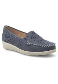Mocasini dama - slip-on - albastru - material sintetic