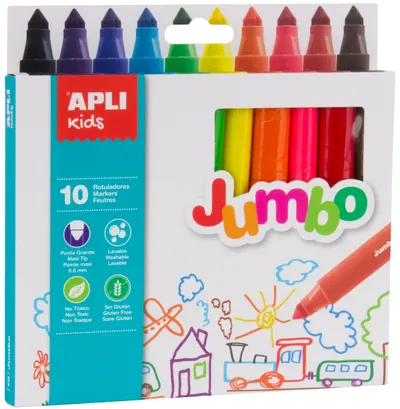 Set carioci APLI - Jumbo, 10 culori