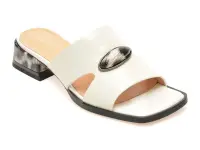 Papuci eleganti EPICA albi, LD1218, din piele naturala