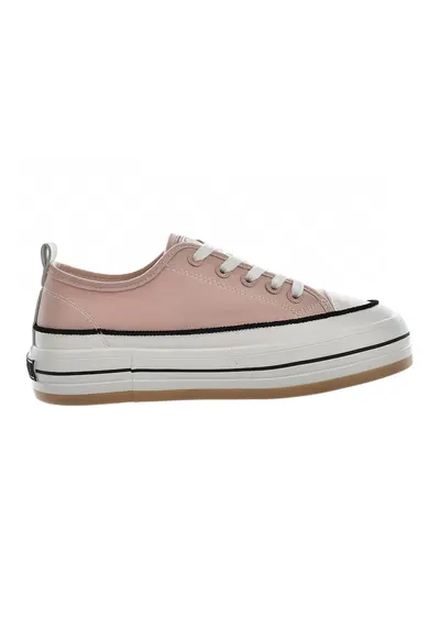 Tenisi low-cut flatform - Negru stins/Alb murdar/Roz prafuit