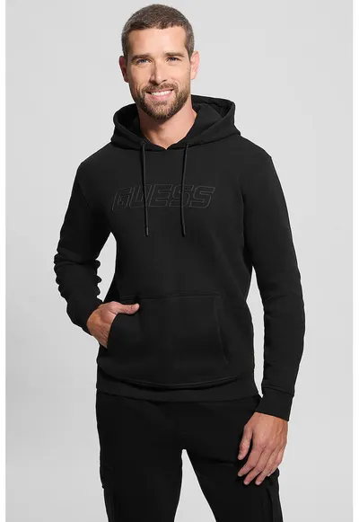 Hanorac cu buzunar kangaroo - pentru fitness - Negru