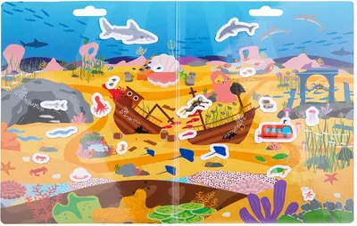 Carte cu stickere Bigjigs - Aventuri acvatice