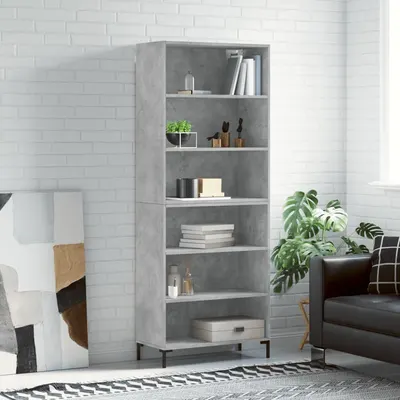 vidaXL Dulap înalt, gri beton, 69,5x32,5x180 cm, lemn compozit