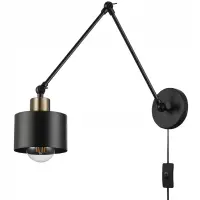 Aplica LED Elza, E27, 35W, aspect modern, IP20, unghi de rotatie 180 grade, cadru otel, negru